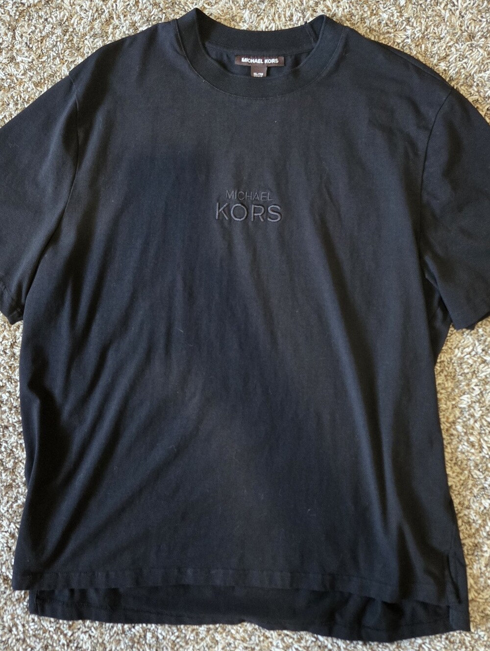 Michael Kors Men's Black Size XL Crew Neck Short Sleeve Embroidered Logo T-Shirt